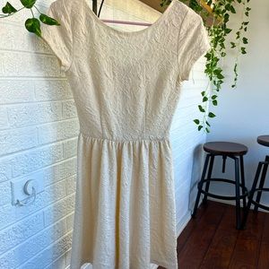 Cream Short Sleeved Xhilaration Dress, Size XS